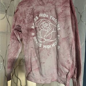 Comfort Colors Pink Sweatshirt with Rose Graphic Carley Pearce authentic tour 23